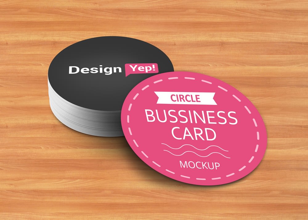 Download Round Business Card Mockup - Mockupo
