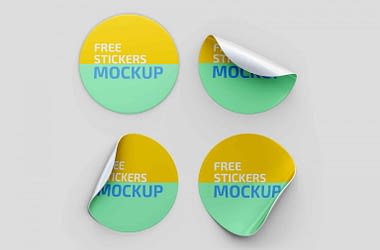 4 Free Sticker Mockups