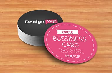 round business card mockup