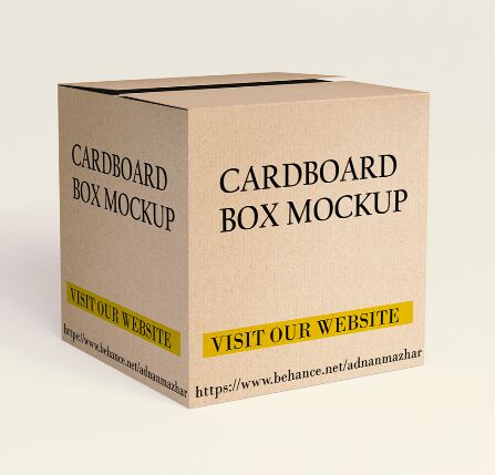 Square Cardboard Box Mockup Design