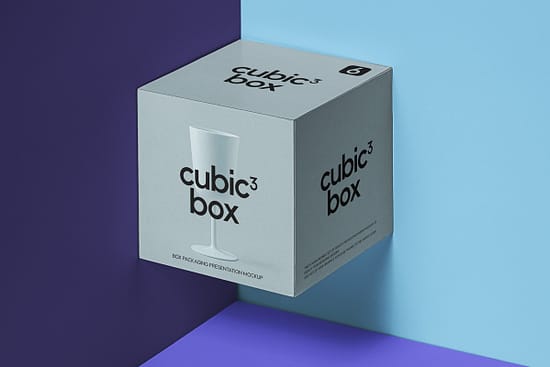 Cubic Box Packaging Mockup