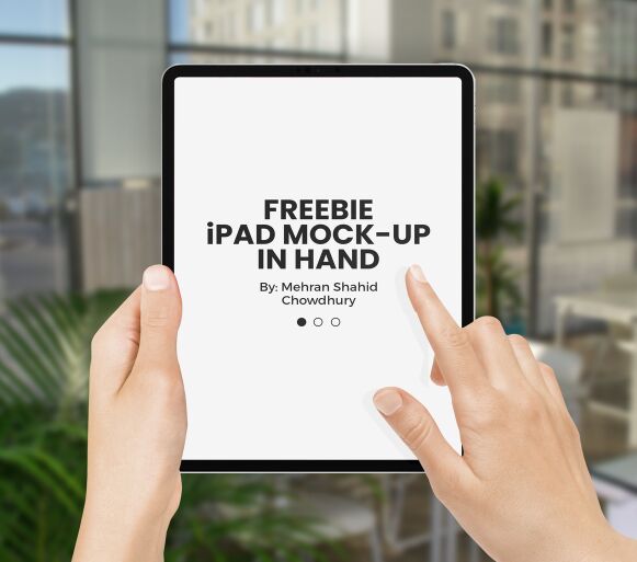 Free iPad Pro 2018 in Hand Mock-Ups
