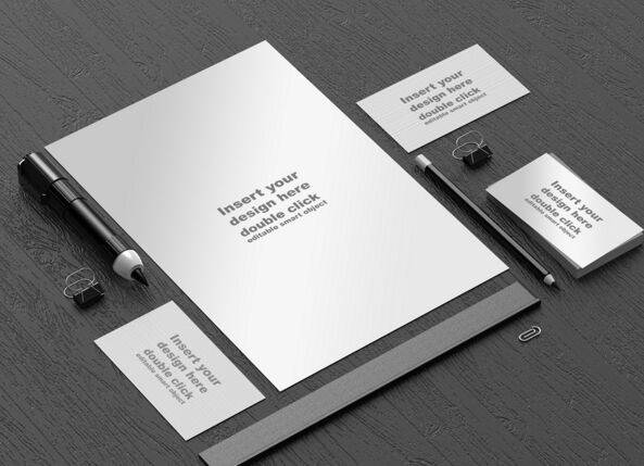 Free Black and White office mockup