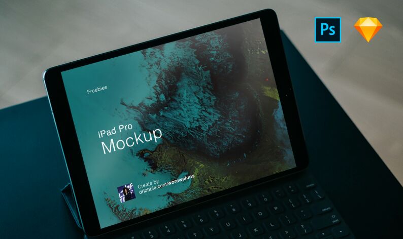 Mockup iPad Pro Sketch and PSD