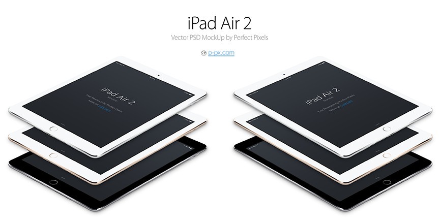 iPad Air 2 Angled Vector PSD MockUp